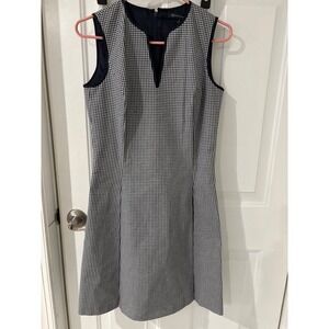 Brooks Brothers Navy‎ White Gingham Sleeveless Dress Career Sz 4
